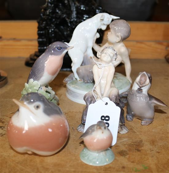 Group of 6 Royal Copenhagen figures